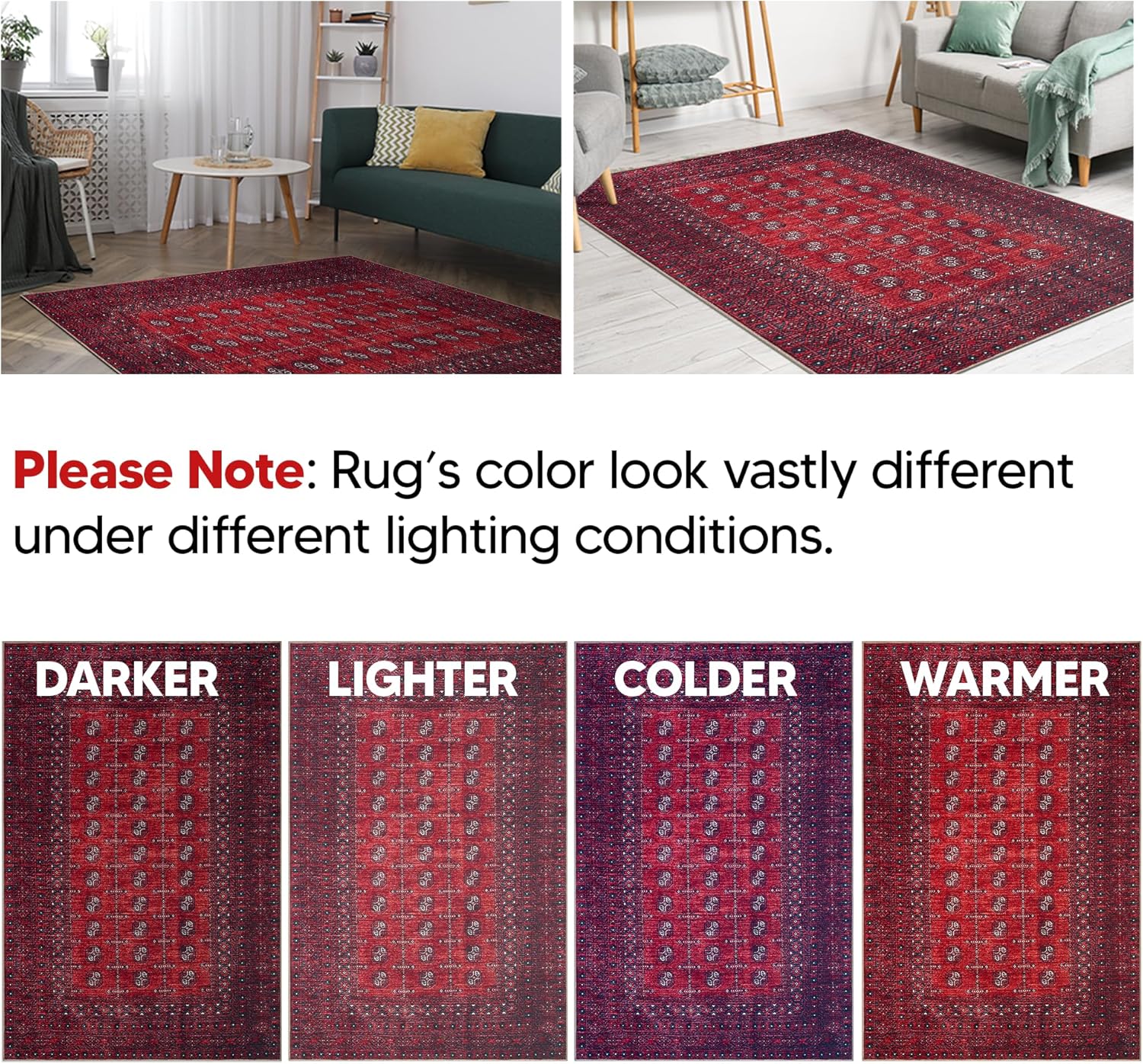 2x3 Rug - Machine Washable Entry Rug with Non-Slip Backing, Ideal for Enteryway, Kitchen, Bathroom, Laundry Room - Vintage, Easy Clean, Durable, Low Pile Rug - (2' x 3')